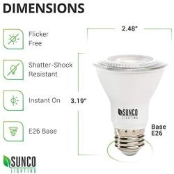 Sunco Lighting 10 Pack PAR20 LED Bulb, 7W=50W, Dimmable, 4000K Cool White, E26 Base, Indoor/Outdoor Spotlight, Waterproof - UL & Energy Star