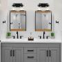 Lucidce 2 Light Rustic Vanity Lights Wall Sconce with Hammered Glass Shade, Vintage Industrial Bathroom Lighting Fixtures Over Mirror Black Farmhouse Style Hallway Wall Mount Lamp for Bedroom