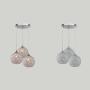 DINGGU 3 Lights Modern Crystal Ball Pendant Light Fixture Flush Mounted Ceiling Chandelier