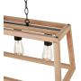 Light Society LS-C262-NT Bristol Natural Wood Pendant Lamp Chandelier with Metal Chain, Modern Industrial Style