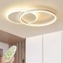 Rings Acrylic Modern Ceiling Light Dimmable LED Ceiling Chandelier with Remote Control Living Room Lamp Dining Table Creative Design Ceiling Lighting for Bedroom Kitchen Island Light (White, 2-Ring)