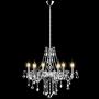 Tangkula Crystal Chandelier, 6 Light Ceiling Lighting Fixture, Vintage Style Crystal Pendant Lamp for Bedroom Dining Living Room, Flush Mount, Elegant Crystal Raindrop Chandelier (Transparent)