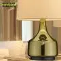 Gold Plating Metal Table Lamp, LMS 21” Classic Bedside Lamp with Linen Drum Lampshade, Modern Nightstand Lamps for Living Room, Bed Room, Dining Room, LMS-044 Gold Plating Metal Table Lamp, LMS 21” Classic Bedside Lamp with Linen Drum Lampshade, Modern Nightstand Lamps for Living Room, Bed Room, Dining Room, LMS-044