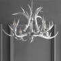 JONATHAN Y JYL6301C Eldora 26'' Adjustable Resin Antler 4-Light LED Chandelier Glam,Rustic,Cottage Dimmable, for Dining Room, Foyer, Bedroom, Silver