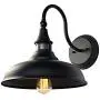 MOTINI Outdoor Barn Light with Motion Sensor Classic Wall Lighting OBB Steel,Wall Sconce Dome on a Gooseneck 12.5''x16.75''