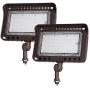 LEONLITE LED Knuckle Mount Flood Light, CRI 90+, 100W (1000W Eqv.), IP65, ETL Listed, 3000K Warm White, Backyard, Parking Lot, Pack of 2