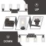 MELUCEE 4 Lights Wall Sconce Lighting Oil Rubbed Bronze Finished with Clear Glass, Bathroom Vanity Light Fixtures Wall Lights Bedroom Porch Kitchen Living Room