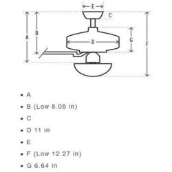 HUNTER 59242 Dempsey Indoor Low Profile Ceiling Fan with LED Light and Remote Control, 52'', White