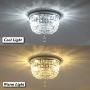 GLANZHAUS Fashion Designed Mini Style 9.84'' Chrome Finish Crystal Ceiling light, 2-Light Crystal Chandelier for Living Room Dining Room Bedroom GLANZHAUS Fashion Designed Mini Style 9.84'' Chrome Finish Crystal Ceiling light, 2-Light Crystal Chandelier for Living Room Dining Room Bedroom
