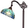 Cotoss Tiffany Floor Lights, Tiffany Floor Lamps for Reading, Stained Glass Arc Floor Lamp, Tiffany Pole Lamp, Standing Lamp, 1 Light Tiffany Style Floor Reading Lamp