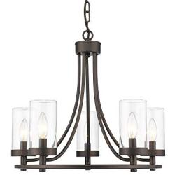 Rosient 5-Light Indoor Chandelier, Farmhouse Contemporary Foyer Pendant Light, Dinning Room Chandelier Lighting Fixture in Oil Rubbed Bronze Finish