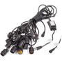 BECCALIGHTING Outdoor String Lights 12v Safe Low Voltage Hanging LED Landscape Lighting 12 Volt DC 12VDC for Gazebo Pool Deck Patio Poles Backyard Garden RV Solar-Powered Off-Grid Living 48ft 48 Feet