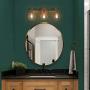 LALUZ Bathroom Light Fixtures, Gold Vanity Light Fixture with Clear Glass Shades for Bathroom, Powder Room, L 22'' x H 9'' x W 7''