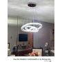 KAI Crystal Chandelier Island Pendant Light Contemporary Not Dimmable LED Lamp with Adjustable Height 3 Rings 6000K 8640LM Chrome Modern Flush Mount Ceiling Lighting for Dining Room Lobby