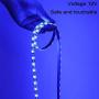 YUNBO LED Strip Light Blue 460-465nm, 16.4ft/5m 300 Units Cuttable SMD 5050 Black PCB Board 12V Waterproof Flexible LED Tape Light for Home, Hotel, Bar, Festival Decoration Lighting