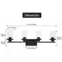 ELUZE 4-Lights Bathroom,Black Vintage Vanity Lighting with Clear Glass Shade Wall Mount Lamp for Bedroom Stairs Hallway Kitchen Vanity Mirror and Foyer