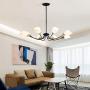 12 Lights Sputnik Chandelier Nordic Modern Chandelier Mid Century Pendant Lighting Fixture Industrial Iron Ceiling Light for Dining Room Living Room