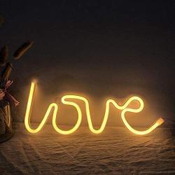 Love Neon Sign, LED Neon Light Sign for Wall Decor, Love Neon Sign Warm White Children Kids Gifts Neon Lights for Bedroom Sign Girls Room Decoration Accessory,Warm White Christmas Decor Light