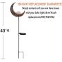 Joyathome Garden Solar Stake Lights Pathway Outdoor Moon Crackle Glass Globe Stake Metal Lights,Waterproof Warm White LED for Lawn,Patio or Courtyard