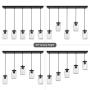 Farmhouse Chandelier 5 Lights Glass Mason Jar Pendant Lighting Dining Room Light Fixture Adjustable Linear Hanging Lamp for Kitchen Island Dining Room Living Room