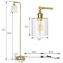DEWENWILS Modern Floor Lamp for Living Room,Bedroom,Office,Stylish Gold Standing Lamp with Adjustable Glass Shade,63 inch Corner Lamp