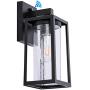 Outdoor Wall Lantern with Dusk to Dawn Sensor, Waterproof Exterior Wall Mount Lights, Anti-Rust Wall Light Fixture with Glass Shade for Porch, Patio, Garage (Bulb Not Included)