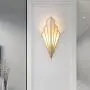 Modern Wall Light Simple Creative Wall Sconces Bedroom Aisle Living Room Wall Lamp Holder E14 Socket Art Deco Lighting Fixture (Bulb Not Included) (Golden) [Energy Class A++]