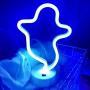 iceagle Ghost Light Neon Signs Neon Lights for Wall Decor,USB or Battery LED Signs for Bedroom, Decorative Neon Light Sign for Christmas,Birthday Party, Living Room, Girls,Kids Room（Ghost Blue）