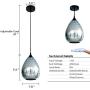 3D Glass Pendant Light, Modern Kitchen Pendant Lighting with Colored Hammered Shade, 3D Reflection Glass Hanging Pendant Ceiling Light Fixture for Living Room Bedroom Island Bar, 8in Chrome,2 Pack