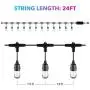 HBN Smart OutdoorPatio Lights RGBW Color & White LED Lights Smart String Light-24ft, 12 Round Bulbs, 2.4 GHz Only, Works with Alexa/Google Assistant, App Controlled, No Hub Needed, IP65 Waterproof
