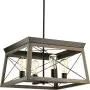 Briarwood Collection Rich Oak Four-Light Farmhouse Chandelier