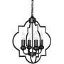 Lingkai Modern Chandelier Foyer Lantern 4-Light Candle Pendant Lighting Industrial Ceiling Hanging Light for Hallway Kitchen Dining Room Fixture Black Finish