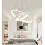 Pendant Light,ROYAL PEARL Modern Chandelier Flush Mount Led Pendant Lamp for Living Room Bedroom Office 2 Rings