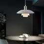 TFCFL Modern Pendant Light, 15'' PH 4/3 Aluminum Mini Suspension Chandelier Umbrellas Ceiling Hanging Lights for Dining Room Living Room Kitchen Restaurant (White)