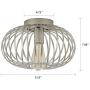 Modern Farmhouse Galvanized Flush Mount Ceiling Light Rustic Metal Cage Semi Flush Mount Light Fixture for Hallway Living Room Kitchen Entryway Bedroom