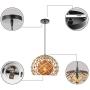KWOKING Lighting Modern Weave Wicker Hanging Lamp Globe Pendant Light Natural Hemp Ball Rattan Chandelier Light Fixture for Hallway Dining Room - Style A
