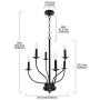 ELUZE 6 Light Farmhouse Chandelier,Metal Black Vintage Pendant Lighting, Industrial Kitchen Light Fixtures, Simplicity Dining Room Pendant for Kitchen Bedroom Living Room Bar