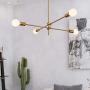 Modo Lighting Sputnik Chandelier 4-Light Golden Pendant Lighting Mid-Century Modern Ceiling Light Fixture for Kitchen Dining Room Living Room (4-Lights)