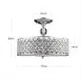 Saint Mossi Chandelier Modern K9 Crystal Raindrop Chandelier Lighting Flush Mount LED Ceiling Light Fixture Pendant Lamp for Dining Room Bathroom Bedroom Livingroom 3E12 Bulbs Required H11'' W15.4''