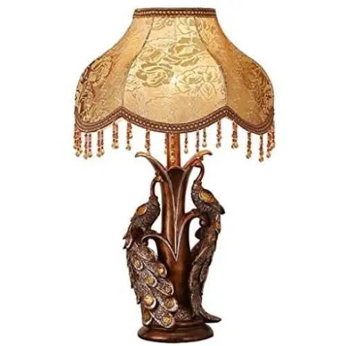 HWZQHJY Creative Peacock Table Lamp European Style Retro Table Lamp Bed Bedside Lamp Living Room Decorative Lighting