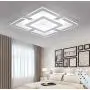 LAKIQ Dimmable Modern LED Chandelier Square Acrylic Flush Mount Ceiling Lighting Fixture Nordic Ultrathin Close to Ceiling Light for Bedroom Living Room Dining Room (Stepless Dimming, 8)
