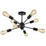 COTULIN Modern 8-Light Black Sputnik Chandeliers Flush Mount Ceiling Light,Industrial Ceiling Light Fixture for Living Room Hallway Kitchen Bar Entryway Bedroom,Vintage Mid Century Light Fixture