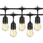 LED Outdoor String Lights - Arbrac 48ft 2PACK Outdoor Patio Cafe Lights, 2w Plastic Bulbs, IP65 Waterproof Outside String Light for Garden Balcony Party