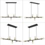 Kitchen Island Lighting 7-Light Modern Linear Pendant Light with Antique Brass Socket Finish Chandelier Light Fixtures for Dinning Room Living Room