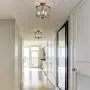 GEPOW Semi Flush Mount Ceiling Light Fixture, Farmhouse Faux Wood Ceiling Light for Bedroom Hallway, Foyer, Entryway, Kitchen, Stairway, Dining & Living Room
