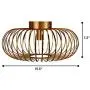 Tangkula Metal Flush Mount Ceiling Light, Antique Brass Metal Ceiling Pendant Light with Strong Arc Iron Lamp-shade, Suitable for Living Room, Kitchen & Dining Hall