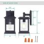 Dusk to Dawn Outdoor Wall Light,Photocell Enable or Disable Porch Light,Clear Seeded Glass Shade,Black