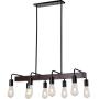 Farmhouse Kitchen Island Light Fixture，8-Light Wooden Metal Industrial Dining Room Chandelier，Island lightingpendant Light
