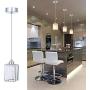 SHENGQINGTOP Modern Crystal Pendant Light for Kitchen Island, Bedroom, Living Room (Cuboid Pendant Light)