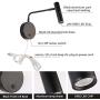 Wall Lights with Plug in Cord, Joossnwell Industrial Wall Lamps for Bedroom with on Off Switch Warm White 3000K Black-1 Pack